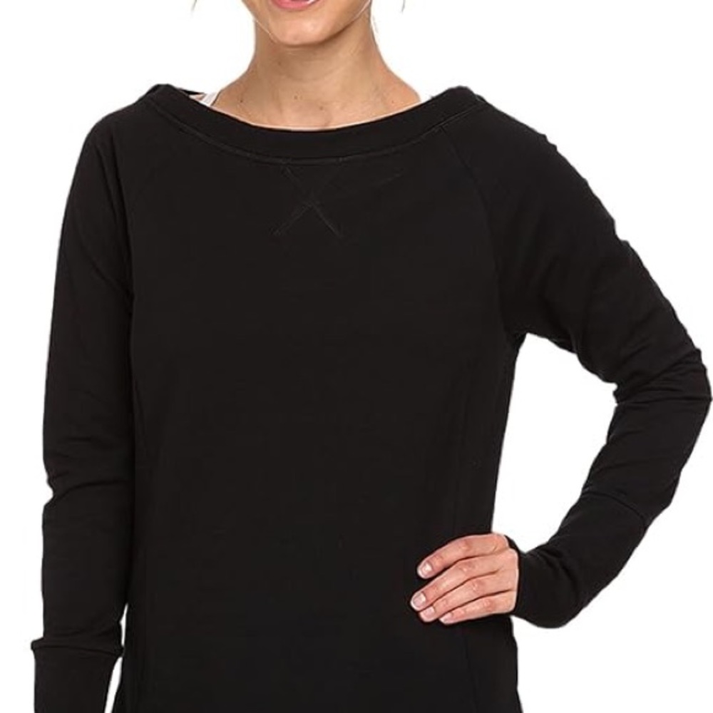 Lucy Blissed Out Long Sleeve Tunic Sweatshirt - Black, XL